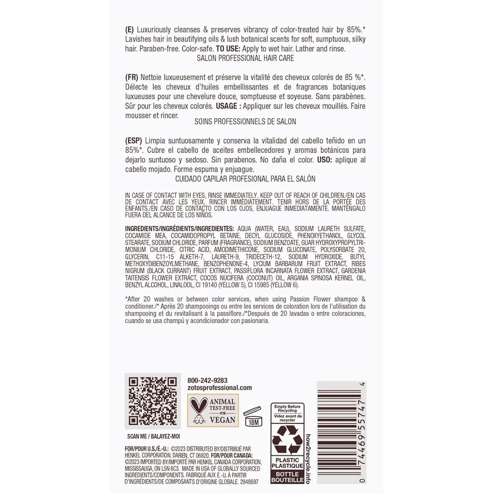Bain de Terre Passion Flower Color Preserving Shampoo 33.8 Fl Oz , Vegan - Picture 6 of 8